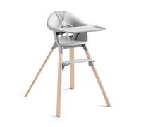Stokke Clikk - Seggiolone in bambù con vassoio e imbracatura, leggero e adatto ai viaggi, montaggio senza attrezzi, ideale per 6-36 mesi o fino a 15 kg, bianco