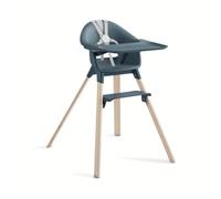 Stokke Clikk - Seggiolone portatile con vassoio, poggiapiedi e imbracatura, facile da montare senza attrezzi, per casa e viaggi, da 6 mesi a 3 anni, colore: blu fiordo
