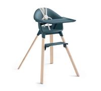Stokke Clikk - Seggiolone portatile con vassoio, poggiapiedi e imbracatura, facile da montare senza attrezzi, per casa e viaggi, da 6 mesi a 3 anni, colore: blu fiordo