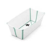 Stokke Flexi Bath, Aqua - Vaschetta per neonati pieghevole - Leggera, Durevole e Facile da riporre - Comoda da usare a casa o in viaggio - Ideale per neonati