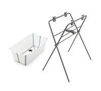 Stokke Flexi Bath (White) + Supporto per Flexi Bath - Vaschetta per bambini fino ai 10 kg - Pieghevole, durevole e facile da riporre - Comodo da usare a casa o in viaggio