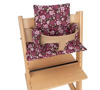 Babyline Fodera per cuscino per seggiolone Stokke. Compatibile con Stokke, Stokke Tripp Trapp, Trip Trap Stokke, Stokke Seggiolone Evolutivo e Stokke Seggiolone (Fiore Purple)