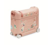 Stokke JetKids™ BedBox™ Valigia Cavalcabile per Bambini, Rosa Corallo | Valigia cavalcabile con ruote che si trasforma in lettino in aereo, da 2 anni, materassino incluso.