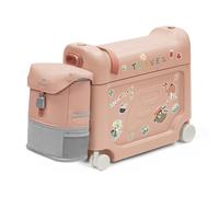 Stokke JetKids Travel Bundle, Coral Pink - Include la valigia BedBox Ride-On e lo zaino - Ideale per bambini dai 2 ai 7 anni (fino a 35 kg)