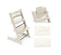 Stokke Kit Tripp Trapp con Cuscino e Baby Set 2 Vanilla White - Wheat Cream