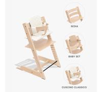 Stokke Kit Tripp Trapp con Cuscino Omaggio e Baby Set 2 Natural - Wheat Cream
