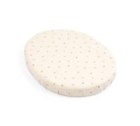Stokke Lenzuolo sotto Sleepi Mini, Flower Ecru - Morbide lenzuola per sogni dolcissimi - Per il materasso ovale Sleepi Mini - Sicuro, elegante e lavabile - 100% morbido percalle di cotone