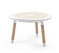 Stokke MuTable, White - Tavolo da gioco multifunzione per bambini - Gambe ad altezza regolabile - Comprende quattro tavole di gioco su due lati, un puzzle e protezione in legno naturale