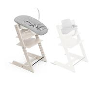 Stokke Sedia Tripp Trapp (Bianco calce) con Newborn Set e Baby Set (Bianco) - Design sicuro, regolabile ed ergonomico