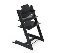 Stokke, Seggiolone Tripp Trapp, nero, con sedia + Baby Set 2 per bambini da 6 a 36 mesi, regolabile, ergonomico e facile da pulire
