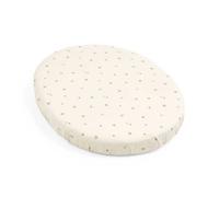 Stokke Lenzuolo sotto Sleepi Mini, Flower Ecru - Morbide lenzuola per sogni dolcissimi - Per il materasso ovale Sleepi Mini - Sicuro, elegante e lavabile - 100% morbido percalle di cotone