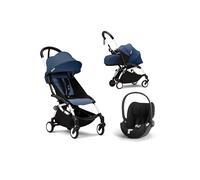 STOKKE - Trio YOYO³ Air France Blue Con Kit per neonati 0+, Seggiolino Auto Cloud - T e Telaio Bianco (PROMO)