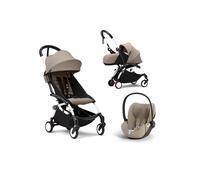 STOKKE - Trio YOYO³ Taupe Con Kit per neonati 0+, Seggiolino Auto Cloud - T e Telaio Bianco (PROMO)