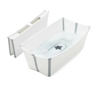 Stokke Vaschetta Bagnetto Neonato Pieghevole Flexi Bath®, Bianco | Vaschetta bagnetto neonato pieghevole dalla nascita fino a 4 anni, 1,29 kg, tappo termosensibile, base antiscivolo.