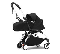 Stokke YOYO3 Frame (Bianco) con 0+ Newborn Pack (Nero) - Include materasso, allacciatura a 5 punti, capottina estendibile, tracolla imbottita, e borsa protettiva per il trasporto