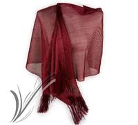 Stola bordeaux cerimonia elegante lurex donna rosso scuro coprispalle foulard