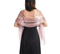 Stola da Donna Fazzoletto da Collo in Chiffon Sciarpa Estiva Stola Festiva da Donna Stola Elegante Donna Cerimonia per Abito da Sera Abito da Sposa Sciarpa da Sposa Mantella Coprispalle rosa