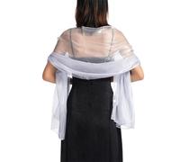 Stola da Donna Fazzoletto da Collo in Chiffon Sciarpa Estiva Stola Festiva da Donna Stola Elegante Donna Cerimonia per Abito da Sera Abito da Sposa Sciarpa da Sposa Mantella Coprispalle argento