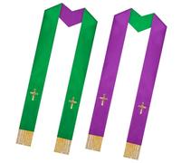 Stola da Sacerdote - Sciarpa con nappe double face, Abbigliamento tradizionale del clero della Chiesa, Elegante accessorio per paramenti religiosi, Avvolgimento liturgico in tessuto premium, Abito dec