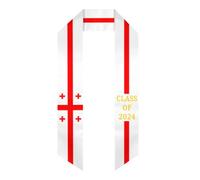 Stola di laurea con bandiere della Georgia, scialle di laurea leggero e double face