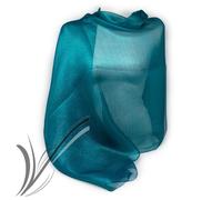 Stola donna verde petrolio elegante cerimonia coprispalle matrimonio abito seta