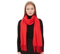 Stola Elegante Pashmina Donna Leggera Cerimonia Rossa, Scialle Donna Elegante Pashmina, Spolverino Elegante Sciarpa Primaverile Invernale, Scialle Signora Chic per Eventi e Cerimonie (Rossa)