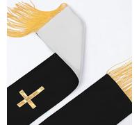 Stola pastorale da uomo con nappe, ricamo double face, unisex | Sciarpa e stola liturgica per clero per cerimonia di matrimonio, funerale, confir