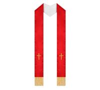 Stola per clero: stola per sacerdote da matrimonio con croce ricamata - scialle