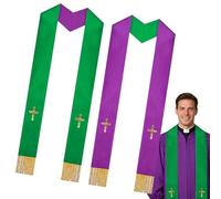 Stola Per Il Clero Della Chiesa - Stola Sacerdotale Reversibile Con , Sciarpa Per Paramento Liturgico Classico, Fornitura Professionale Per Il Culto | Per Ordinazione Matrimonio Battesimo Servizi