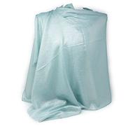 Stola verde chiaro donna elegante cerimonia coprispalle glitter blrillantini scialle glitterato grande da matrimonio per abito da sera signora ijab Foulard fular Verde acqua