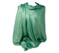 Stola verde chiaro donna elegante cerimonia coprispalle glitter blrillantini scialle glitterato grande da matrimonio per abito da sera signora ijab Foulard fular Verde