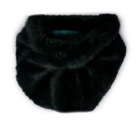 Stola verde scuro di pelliccia eco elegante calda invernale coprispalle scialle