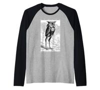 Stolas Gran Principe dell'Inferno ARS Goetia Gufo Demone Occulto Maglia con Maniche Raglan