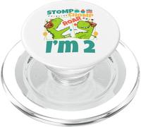 Stomp Chomp Roar I'm 2 Dinosauro Toy Decor 2° Compleanno PopSockets PopGrip per MagSafe