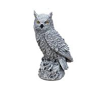 Stone and Style Statua in pietra Uhu piccola, resistente al gelo, resistente alle intemperie