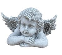 Stone and Style Statuetta in pietra, busto d`angelo, angelo decorazione per cimitero