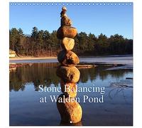 Stone Balancing at Walden Pond (Wall Calendar 2026 12" x 24" / 30 x 60 cm (aperto) Calvendo 12 Month Wall Calendar