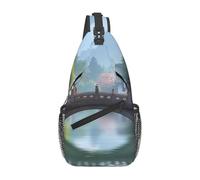 Stone Bridge, piccole borse a tracolla da uomo e da donna, adatte per escursioni all'aperto, Ponte di Pietra, Taglia unica