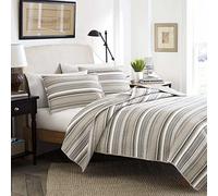 Stone Cottage Fresno Collection - Set copripiumino 100% cotone, reversibile con federe abbinate, doppie, neutro