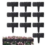 Stone Effect Garden Fencing, 10 Pack Lawn Border, Weatherproof Decor