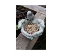 Stone Effect Open Hands Garden Ornaments Bird Feeder Station Ornamental Bird Bath Stone Ornaments for Garden