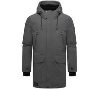 STONE HARBOUR Cappotto invernale lungo da uomo, parka invernale con fodera in pile, numerose tasche interne ed esterne e grande cappuccio Kitraan XX S-3XL, grigio, L