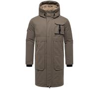 STONE HARBOUR Cyriaan XX S-3XL - Cappotto invernale lungo da uomo, con cappuccio regolabile in pile Teddy fleece, marrone pietra, M