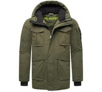 STONE HARBOUR Giacca invernale calda da uomo, impermeabile, con patta magnetica e cappuccio regolabile Edriik XX S-3XL, Oliva, L