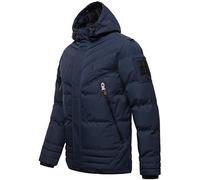 STONE HARBOUR Giacca invernale calda trapuntata con pelliccia sintetica rimovibile Romaan S-3XL, blu navy, L