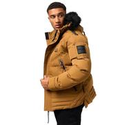 STONE HARBOUR Giacca invernale calda trapuntata con pelliccia sintetica rimovibile Romaan S-3XL, Tobacoo, XXL