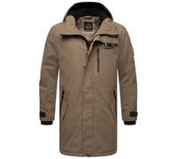 STONE HARBOUR Giacca invernale da uomo in pile, calda, leggera, con cappuccio B747, Marrone pietra, L