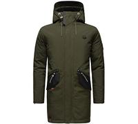 STONE HARBOUR Giacca invernale lunga da uomo con cappuccio regolabile Ragaan S-3XL, Oliva, XXL