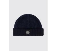 STONE ISLAND Berretto in misto lana di alpaca con risvolto e logo OS Blue