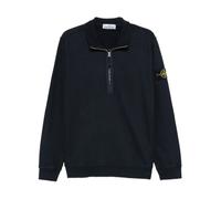 Stone Island - Maglione Blu Collo Zip Badge - - Knitwear - Uomo - Blu - 2XL